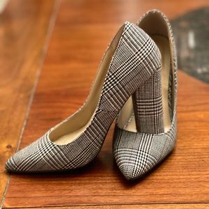 Women’s Chunk Heel Plaid Shoes